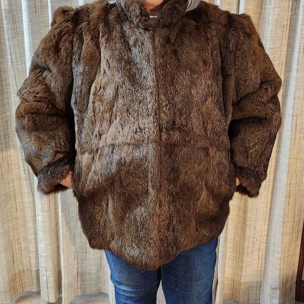 Vintage Brown Rabbit Coat